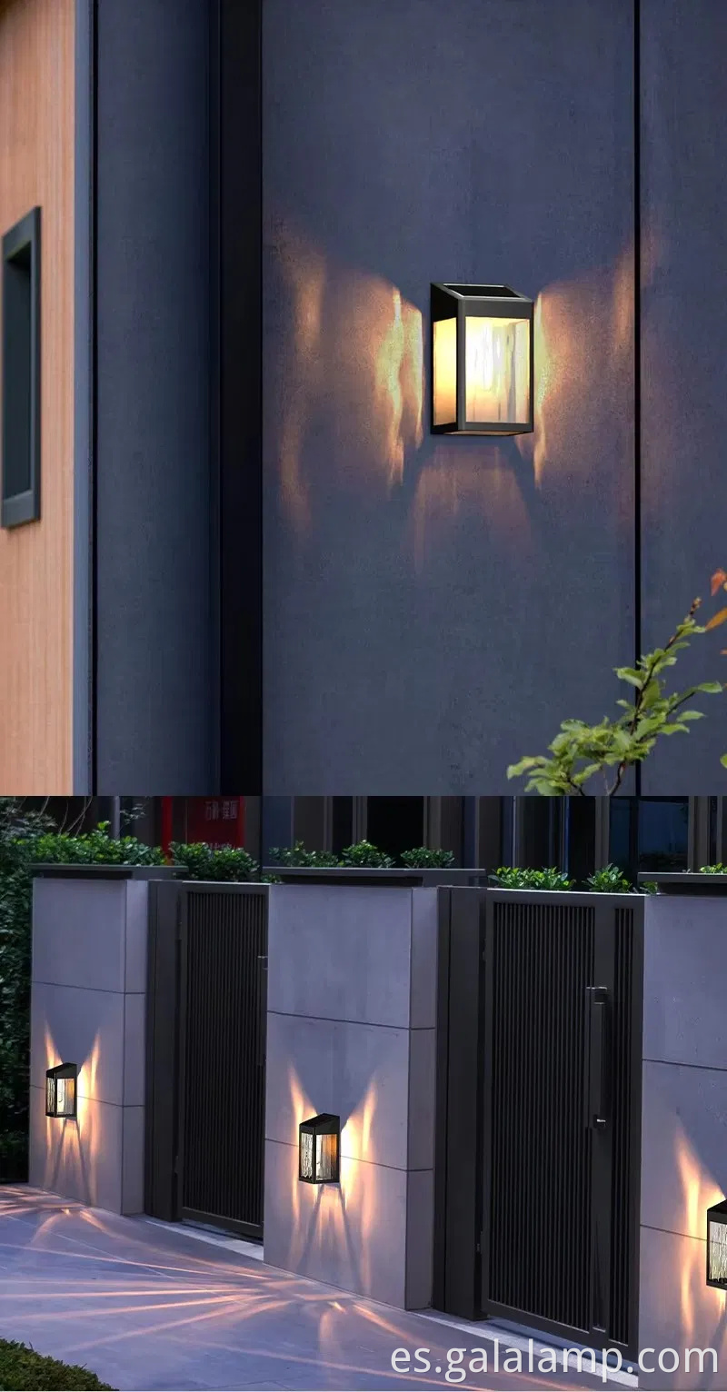 Lámpara de pared exterior sensible a la luz sin perforación